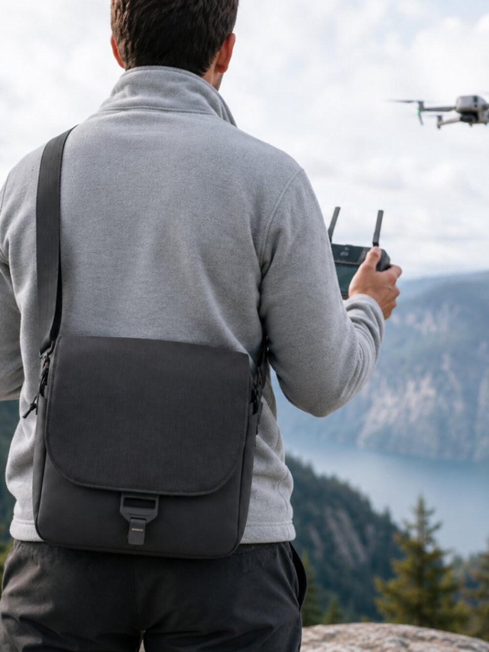 DJI Shoulder Bag Gray Drone Carrying Case Universal Travel Crossbody NWT
